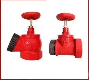 Пожарный клапан чугунный угловой 125 градусов КПЧ-50 муфта-цапка